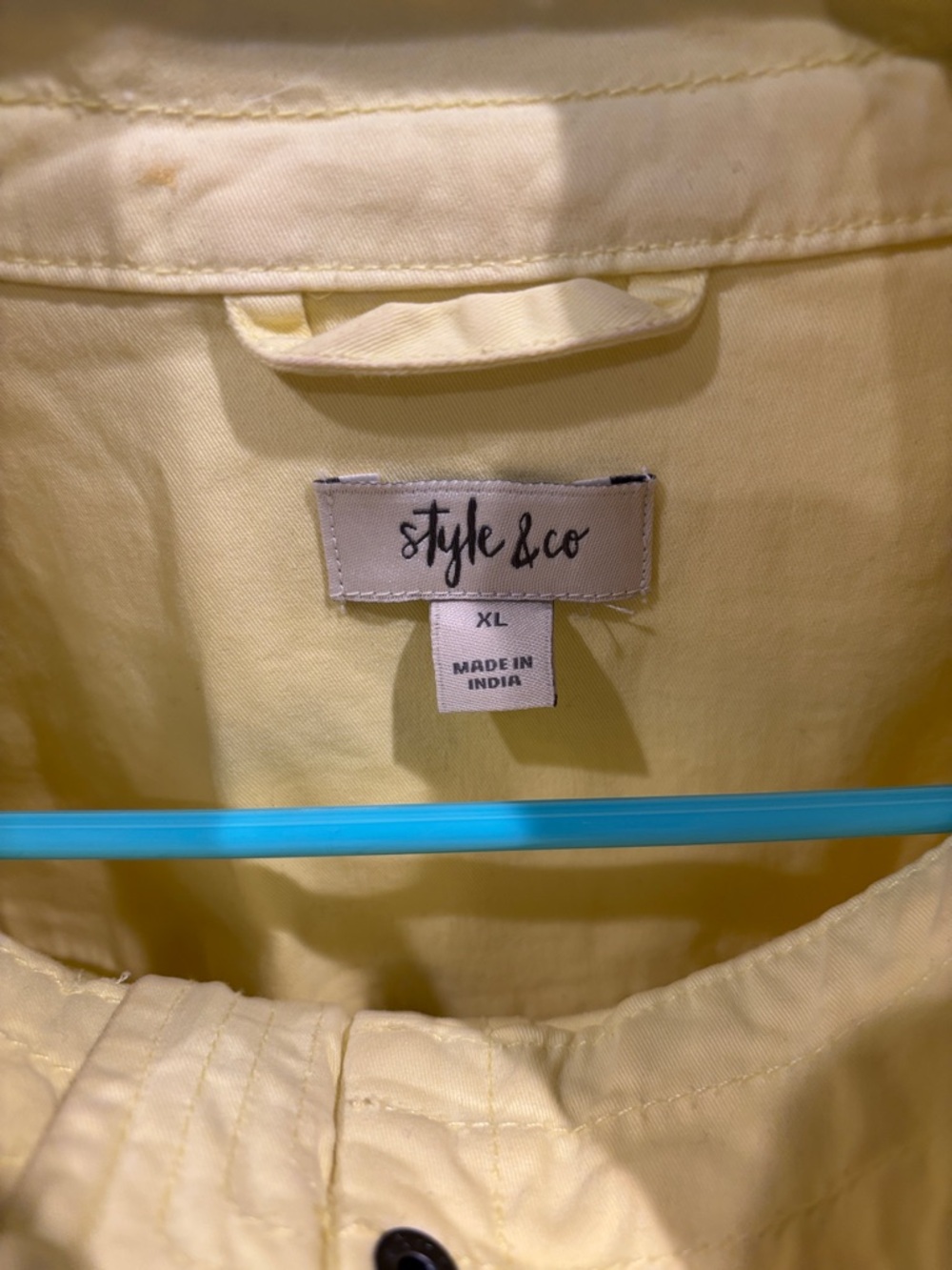 Style & Co. Pale Yellow Button-Front Jacket - Picture 2 of 3
